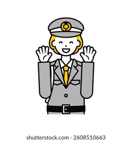 This is a simple "security guard" upper body pose illustration.