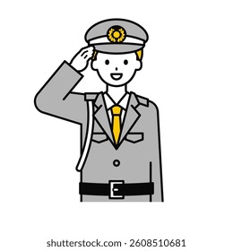 This is a simple "security guard" upper body pose illustration.