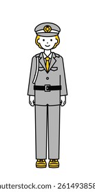This is a simple "security guard" whole body pose illustration.