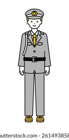 This is a simple "security guard" whole body pose illustration.