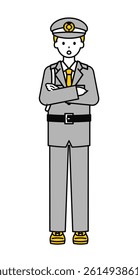 This is a simple "security guard" whole body pose illustration.