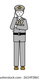 This is a simple "security guard" whole body pose illustration.