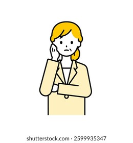 This is a simple "senior office worker" upper body pose illustration.
