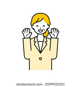 This is a simple "senior office worker" upper body pose illustration.