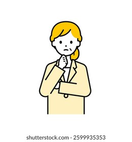 This is a simple "senior office worker" upper body pose illustration.