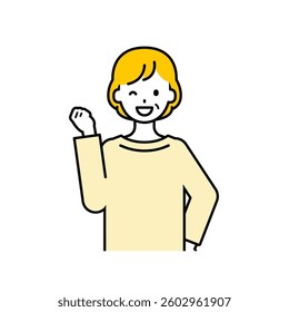 This is a simple "senior" upper body pose illustration.