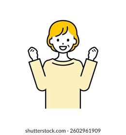 This is a simple "senior" upper body pose illustration.