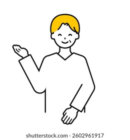 This is a simple "senior" upper body pose illustration.