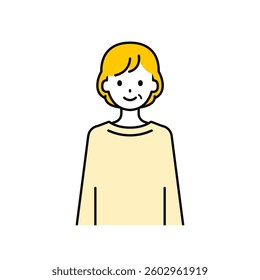 This is a simple "senior" upper body pose illustration.