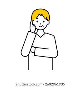 This is a simple "senior" upper body pose illustration.