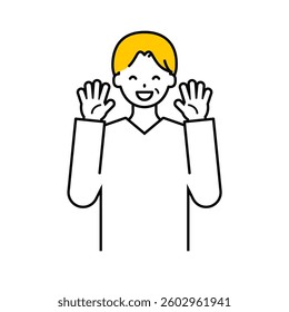 This is a simple "senior" upper body pose illustration.