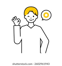 This is a simple "senior" upper body pose illustration.