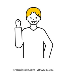 This is a simple "senior" upper body pose illustration.