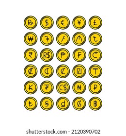 This is a simple set of currency icons ready to use for your design projects