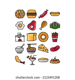 This is a simple set of food icons ready to use for your design projects