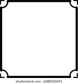 This is a simple square frame with rounded corners. It is a decorative element that can be used for various design purposes. It is isolated on a white background.