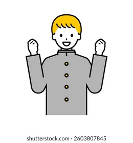 This is a simple “student” student's upper body pose illustration.