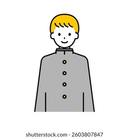 This is a simple “student” student's upper body pose illustration.
