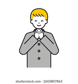 This is a simple “student” student's upper body pose illustration.