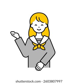 This is a simple “student” student's upper body pose illustration.