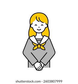 This is a simple “student” student's upper body pose illustration.