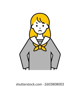 This is a simple “student” student's upper body pose illustration.