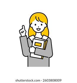 This is a simple “student” student's upper body pose illustration.