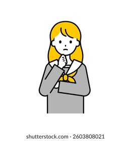 This is a simple “student” student's upper body pose illustration.