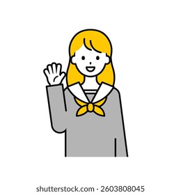 This is a simple “student” student's upper body pose illustration.