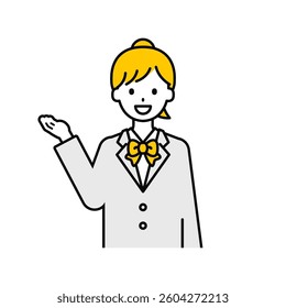 This is a simple “student” student's upper body pose illustration.