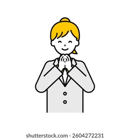 This is a simple “student” student's upper body pose illustration.
