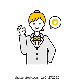 This is a simple “student” student's upper body pose illustration.