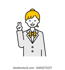 This is a simple “student” student's upper body pose illustration.
