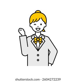 This is a simple “student” student's upper body pose illustration.