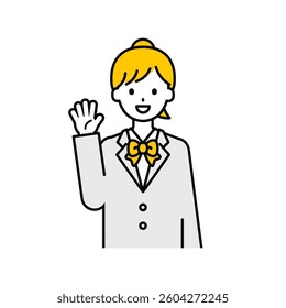 This is a simple “student” student's upper body pose illustration.