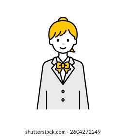 This is a simple “student” student's upper body pose illustration.