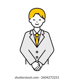 This is a simple “student” student's upper body pose illustration.