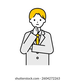 This is a simple “student” student's upper body pose illustration.