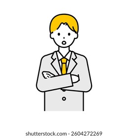 This is a simple “student” student's upper body pose illustration.
