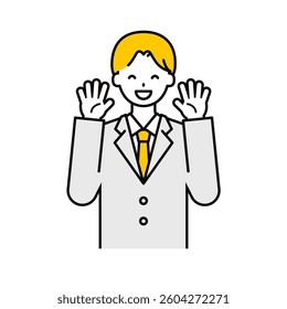 This is a simple “student” student's upper body pose illustration.
