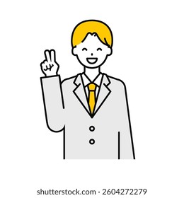 This is a simple “student” student's upper body pose illustration.