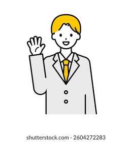 This is a simple “student” student's upper body pose illustration.
