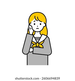 This is a simple “student” student's upper body pose illustration.