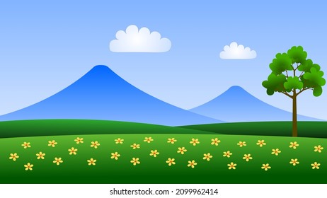 Este es un sencillo fondo de pantalla de dos montañas inspirado en las montañas de Sindoro y Sumbing en Temanggung, Indonesia