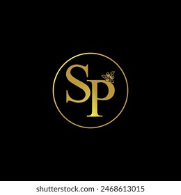 This is a simple and unique logo with the initials letters SP in gold, suitable for use as a logo for beauty businesses, facial care, salons, accessories, women's clothing and others.