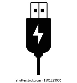 This simple USB charger icon flat style for web design