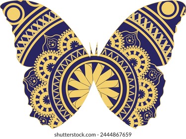 This is simple and vector Butterfly Mandala design and it is editable.