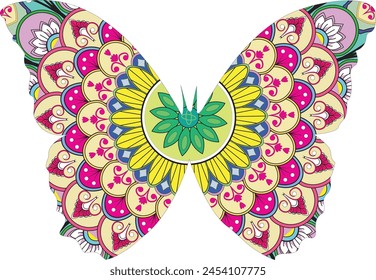 This is simple and vector Colorful Butterfly Mandala background and it is editable.