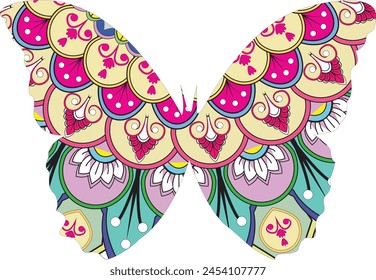 This is simple and vector Colorful Butterfly Mandala background and it is editable.