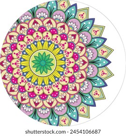 This is simple and vector Colorful circle Mandala background and it is editable.
